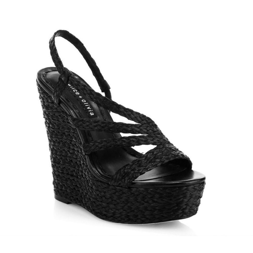 Alice + Olivia Espadrille Platforms - Black 6.5